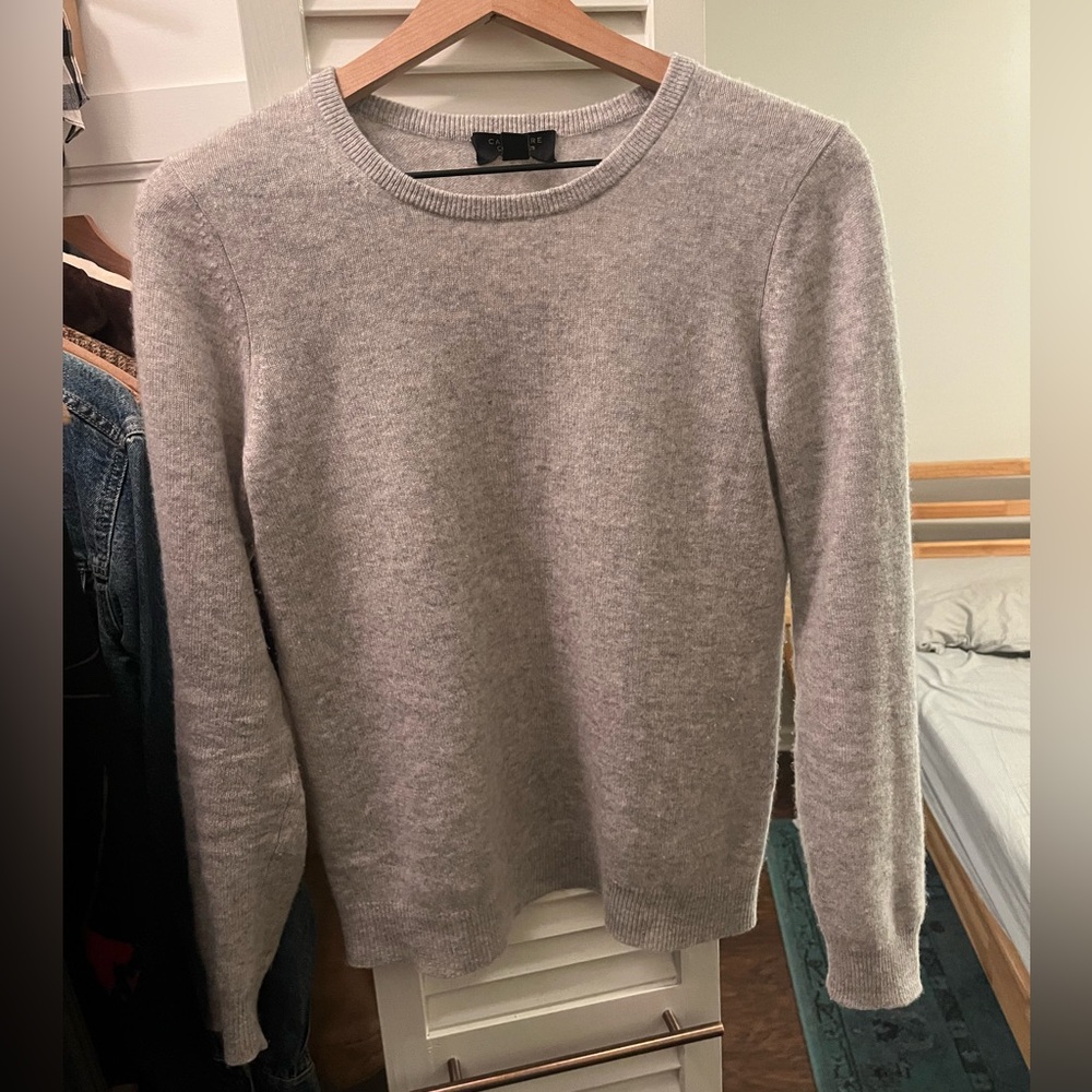 Charter Club Light Gray Cashmere Sweater